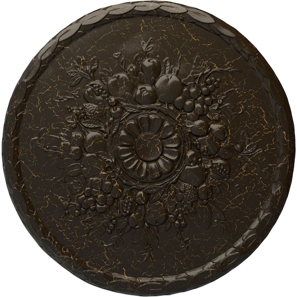 Ekena Millwork Anthony Harvest Ceiling Medallion (Canopies up to 2 1/8"), 22 1/2"OD x 1 1/4"P, Stone Hearth Crackle CM22ATSHC - main
